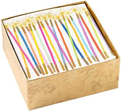 Caspari Party Candles Boxed Paper Cocktail Napkins - 40 Per Box
