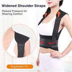 Posture Corrector Tourmaline Self-Heating Magnetic Therapy Waist Back Shoulder Spine Lumbar Brace Back Support Belt Pain Relief Back Posture,Black-Medium,Black-Medium