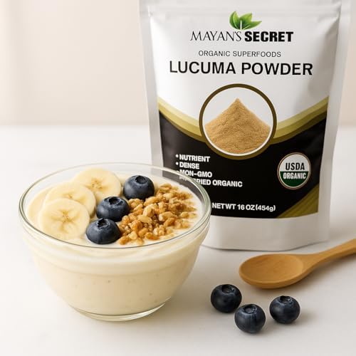 Lucuma Powder Organic Raw – Non-GMO & Nutrient-Dense Superfood | Certified Organic Lucuma Powder for Smoothies, Baking & Desserts – Natural Sweetener (1 Pound (Pack of 2))