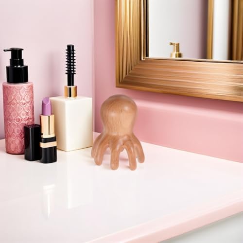 Didiseaon Octopus Head Massager Scalp: Octopus Scalp Massager Comb - Wood Massage Tool for Hair Care - Portable for Office and Travel Use