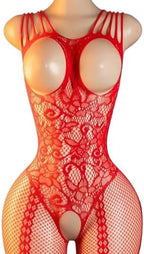 nine-tailed fox Womens Fishnet Bodystocking One Piece Mesh Bodysuit Sexy Tights Full Body See Through Jumpsuit
