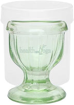 HealthAndYoga™ ChillEyes Transparent Glass Eye Wash Cup - Effective Eye Rinse and Cleansing – Eco-Friendly, Non-Reactive, Safe and Comfortable (Green - Single)
