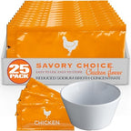 SAVORY CHOICE Reduced Sodium Chicken Broth Concentrate bundle with Bouillon Cup, 25 Packets (9.6g) - Gluten-Free, Diary-Free Broth Concentrate