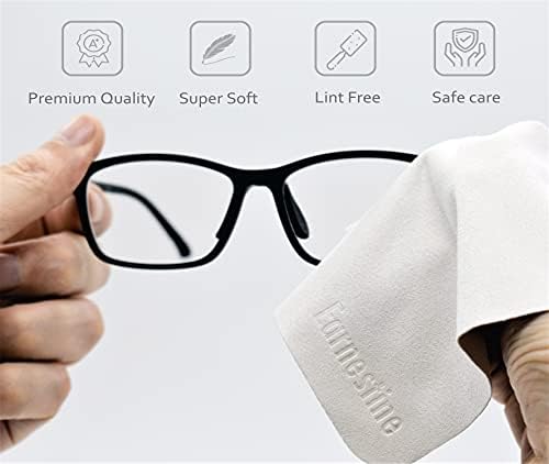 Earnestine Nice Soft Suede Fabric 10 Pack 6" x 7" Premium Eyeglass Cleaning Cloth, Safe No Color Bleeding Thick Glasses Cloth, Microfiber Eyeglass Cloths,Lint Free Lens Cloth Recyclable Packaging