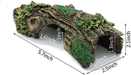 JIH Aquarium Decorations Resin Hollow Tree Trunk Ornament, Bettas House Cave Wood House Decor for Fish Tank (HS-SP207)
