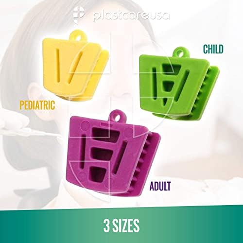 Dental Bite Blocks All Sizes - Autoclave Dental Silicone Mouth Props for Adults and Kids - 2 of Each Large, Medium, and Small Dental Cheek Retractor & Mouth Opener (Bag of 6) by PlastCare USA