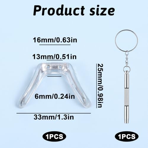 Saddle Bridge Eyeglasses Nose Pads, U-Shape Non Slip Glasses Nose Pad Replacement, Soft Silicone Pad with Screwdriver for Eye Glasses Sunglass Eyewear
