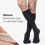 SIGVARIS Men’s Essential Cotton 230 Closed Toe Calf-High Socks 20-30mmHg