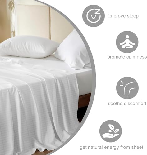 Grounding Crib Sheets, Grounding Bed Sheets with 15ft Grounding Cord for Better Sleep 27x52 Inch
