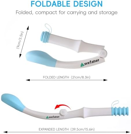 Foldable Toilet Aid, 15.6“ Long Comfort Wipe Wand Bottom Buddy Toilet Self Tissue Aids for Toileting, Self Help Wipe Butt for Overweight Limited Mobility,Elderly, Pregnancy