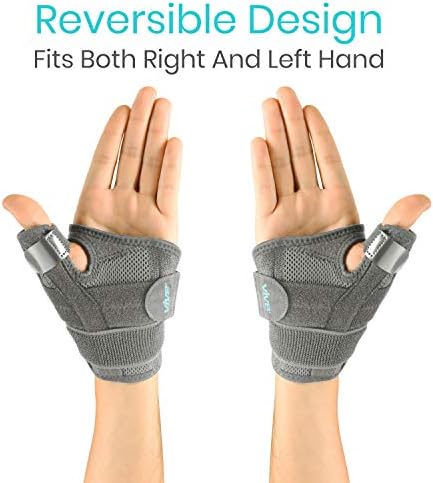 Vive Thumb & Wrist Brace for Right or Left Hand - Spica Splint Brace for Carpal Tunnel, Tendonitis, & Arthritis in Hands or Fingers - Compression Support for Women Men - Stabilizer Relief for Bowling
