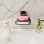 Suction Cup soap Holder Shower Dish with Drainage Holes, No Drill Wall Mounted for Bathroom Shower, Kitchen Sink Laundry and Vanity Soap Holder (Gray 1PCS)