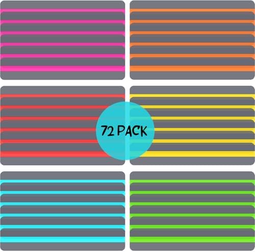Zonon Guided Reading Strips Highlight Strips Colored Overlay Highlight Bookmarks Help with Dyslexia for Crystal Children and Teacher Supply Assistant (72 Pieces)