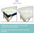 Body Linen Massage Table Cover - Reusable Barrier with Wipe Clean Surface. Waterproof PUL Material, Machine Washable. Protects Massage Table, Warmer and Pad
