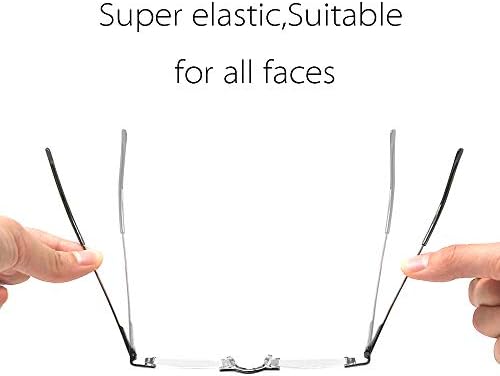 TERAISE Upgrade Lightweight Reading Glasses Frameless Readers clear lens for Men and Women w/Pen Clip Tube Case
