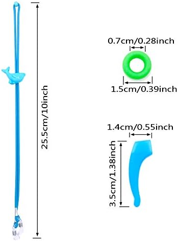 ACKLLR 12 Pieces Kids Eye Glasses Strap,with 12 Pair Silicone Ear Grip Holder,Adjustable Anti-slip Eyeglass Retainer Hooks for Sports Sunglasses Boys Girls