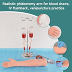 Phlebotomy Practice Kit, IV Practice Arm with Veins, Blood Draw & Venipuncture Training for IV Insertion Practice, IV Injection Practice Kit for Medical Education and Demonstration Only