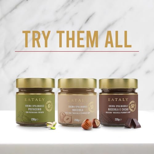 Eataly Hazelnut Spread, Crema Spalmabile Nocciola- Made in Italy, 230g/ 8.1oz. Jar, 1-Pack