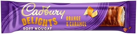 Cadbury Delights Soft Nougat Orange & Caramel Bars, Chewy Nougat Bars With Orange & Caramel, Multipack of 5 x 22 g (Pack of 1)