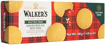 Walker's Shortbread Gluten Free Rounds, Pure Butter Shortbread Cookies, 4.9 Oz Box