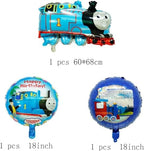 Thomas Train birthday party supplies, including cake caps, cupcake caps, flags, Latex Balloons, It is very suitable for boy's and girl themed birthday party supplies