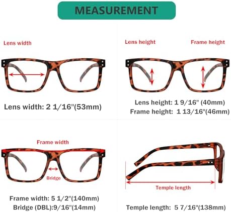 Eyekepper Oversized Reading Glasses Square Large Frame Readers for Men and Women