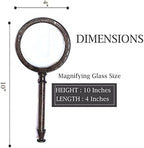 Antique Henry London Marine Handheld Magnifying Glass Astrologers Leather Case Brass Instrument Map or Coin Reading Lens Brown Vintage Magnifier