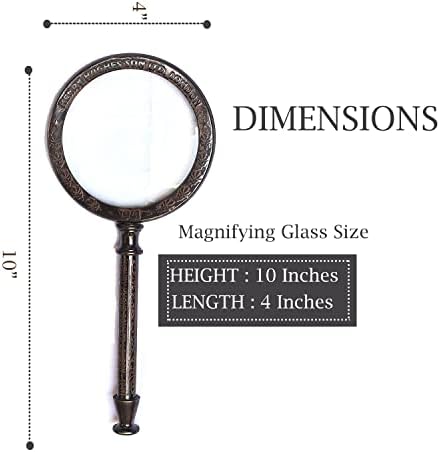 Antique Henry London Marine Handheld Magnifying Glass Astrologers Leather Case Brass Instrument Map or Coin Reading Lens Brown Vintage Magnifier
