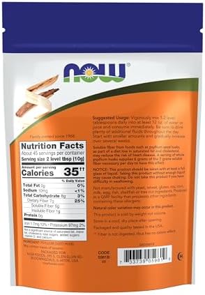 NOW Foods Supplements, Whole Psyllium Husks, Non-GMO Project Verified, Soluble Fiber, 16-Ounce