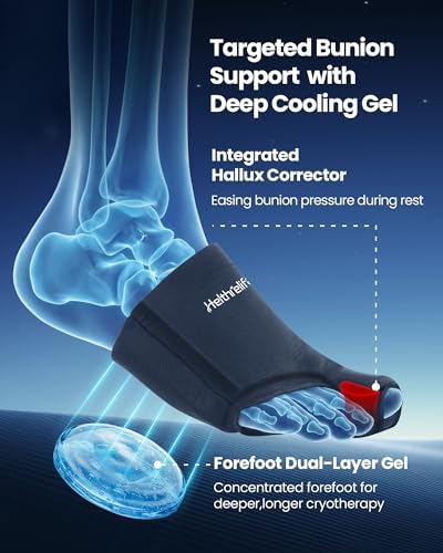 3D Forefoot Toe Ice Packs with Enhanced Dual-Layer Cooling Gel & Bunion Corrector for 30-Min Cold Therapy, Feet Ice Packs Ball of Foot Gout Pain Relief for Swelling,Plantar Fasciitis,Hallux Valgus