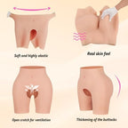 Silicone Butt Fake Butt Pants Hip Enhancer Open Crotch Realistic Silicone Padding for Crossdressers Transgender Performance