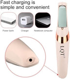 LQT® Electric Foot File – Rechargeable Callus Remover for Hard, Cracked Skin – At-Home Pedicure Kit for Smooth Feet (Men & Women) (Pink)