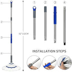 Silkyhose Self-Wringing Twist Mop Cotton Rotating Dry & Wet Mops with Long Handled for Floor Cleaning Kitchen Bathroom Hardwood Vinyl Tile Laminate Household Office