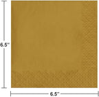 Creative Converting 663276B Touch of Color 2-Ply Paper Lunch Napkins (50 Count), Glittering Gold, 6.5"x6.5"