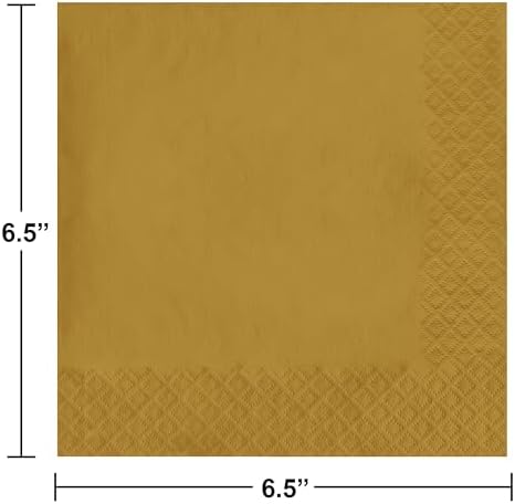 Creative Converting 663276B Touch of Color 2-Ply Paper Lunch Napkins (50 Count), Glittering Gold, 6.5"x6.5"