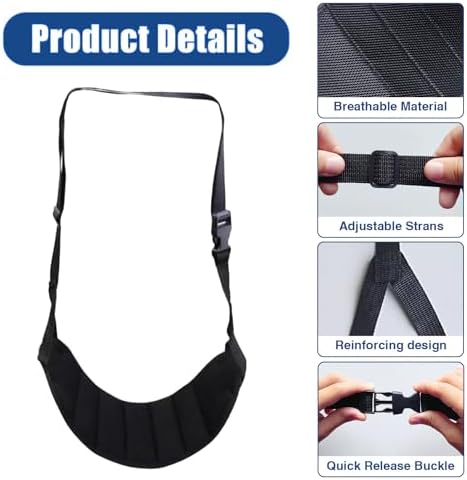 2Pcs Wheelchair Footrest Adjustable Hanging Foot Sling for Pedal Replacement Easy to Adjust Strap Disabled,Injured Patients Leg Accessories(Black)