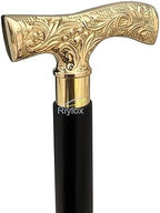 Antique Brass Walking Stick Deluxe Walking Cane Beautiful Brass Golden Handle Walking Stick for Men and Women Gift