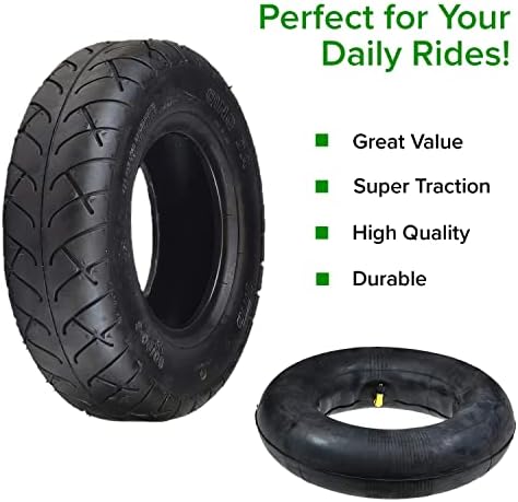 AlveyTech 4.10/3.50-6 (300/70-6 Alternative) Tire and Inner Tube Set - Replacement Fits the ActiveCare Medical Prowler 3310, 3410, Afikim Afiscooter C3 and S4 Mobility Scooter/Go-Kart and Hand Truck