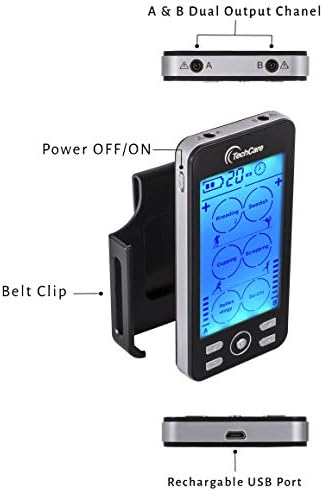 TENS Unit Muscle Stimulator EMS Machine for Pain Relief Dual Channel Electric Pulse Circulation Massager,Rechargeable Therapy Device for Back Neck Sciatica Muscle Recovery