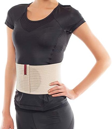 ORTONYX Umbilical Hernia Belt for Men and Women / 6.25" Abdominal Binder With Hernia Support Pad/Post-Surgical Belly Band - Beige OX5241-L/XL