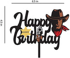 Cowboy Cake Topper, Cowboy Happy Birthday Cake Topper for Kids Boys Men's Birthday Party Decoration, West Cowboy/Yellowstone Theme Party Cake Decoration Acrylic
