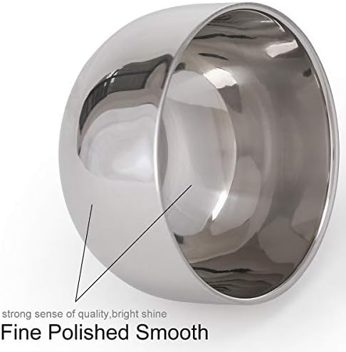 Akstore Men's Durable Shave Soap Cup Stainless Steel Heat Insulation Smooth Shaving Mug Bowl (Medium)