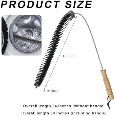 Radiator Cleaner Brush, 30 Inches Flexible Radiator Duster Cleaning Brush with Wood Handle, Radiator Coil Cleaning Brush Vent Cleaner for Vehicle Refrigerator Dryer (Half Bristle)