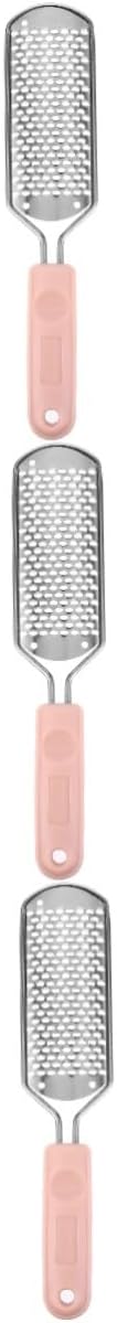 Housoutil 3pcs Stainless Steel Foot File for Callus Removal Pedicure Tool for Exfoliating Dead Skin Hanging Design for Easy Storage Safe and Painless Foot Scrubber Light