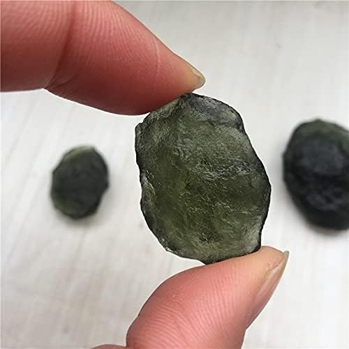1pcs Green Moldavite Czech Meteorite Impact Glass Rough Stone Crystal Energy Stone, 11223S1BOTTON (Size : 6-8g)