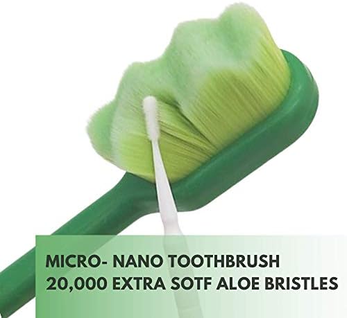 Wimolek Extra Soft Toothbrush for Sensitive Gums and Teeth. Micro Nano Toothbrushes with 20,000 Ultra Soft Aloe Infused Bristles. Excellent Cleaning Effect (2 Pack) (Aloe Wave Bristle)
