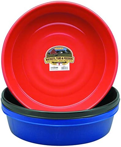Little Giant® Plastic Utility Pan | Feed Pan | Durable & Versatile Livestock Feeding Bucket | Made in USA | 3 Gallon | Blue