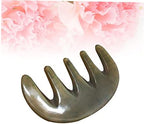 Gatuida Ox Horn Five-Tooth Massage Shampoo Comb for Women – Handmade Scraping Tool for Scalp Care and Acupoint Massage for Relaxation