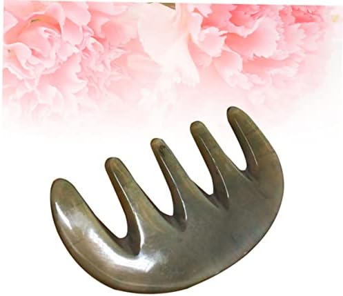 Gatuida Ox Horn Five-Tooth Massage Shampoo Comb for Women – Handmade Scraping Tool for Scalp Care and Acupoint Massage for Relaxation