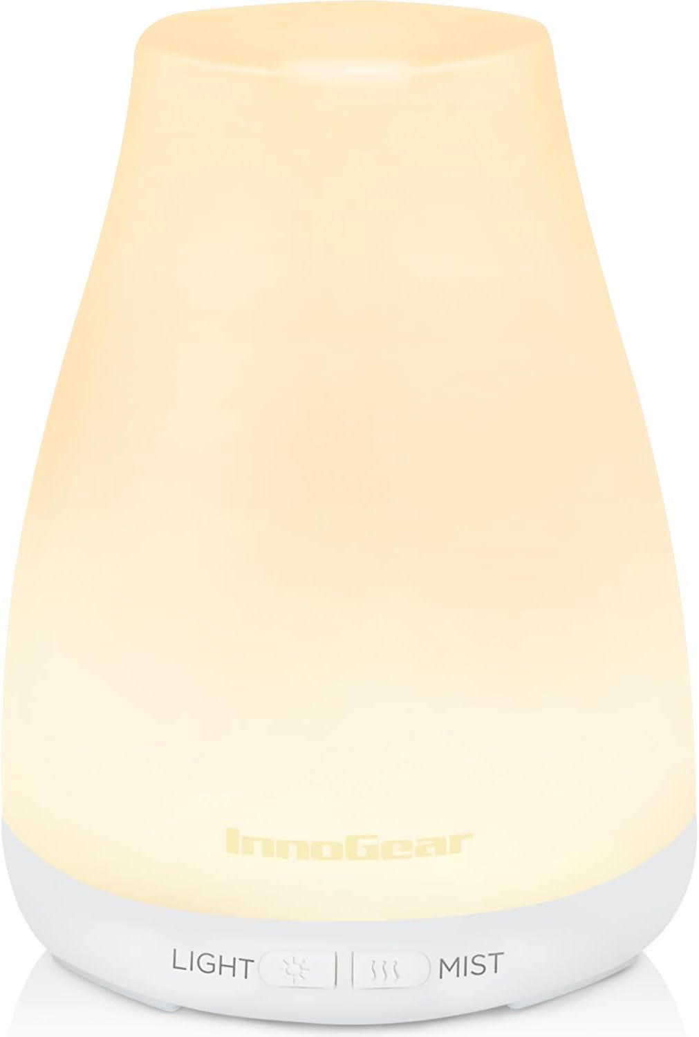 InnoGear Essential Oil Diffuser, Ultrasonic Diffusers for Home Aromatherapy Humidifier for Mother's Gift Bedroom Room 7 Colors LED 2 Mist Mode Auto Off, Basic White